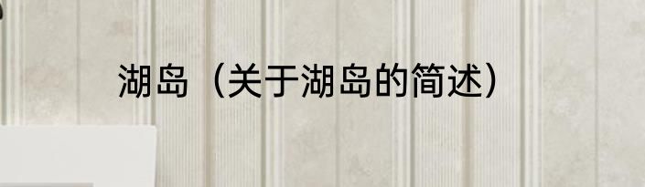 湖岛（关于湖岛的简述）