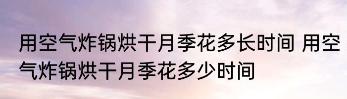 用空气炸锅烘干月季花多长时间 用空气炸锅烘干月季花多少时间
