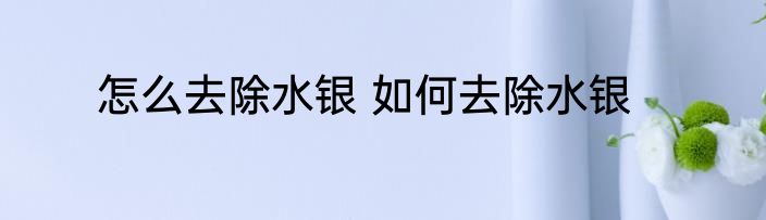 怎么去除水银 如何去除水银