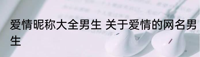 爱情昵称大全男生 关于爱情的网名男生