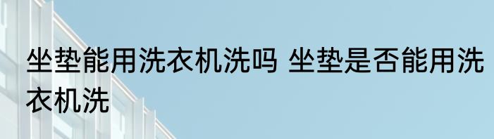 坐垫能用洗衣机洗吗 坐垫是否能用洗衣机洗
