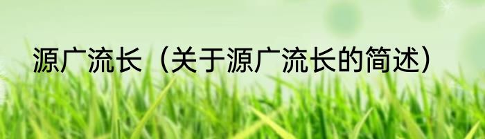 源广流长（关于源广流长的简述）