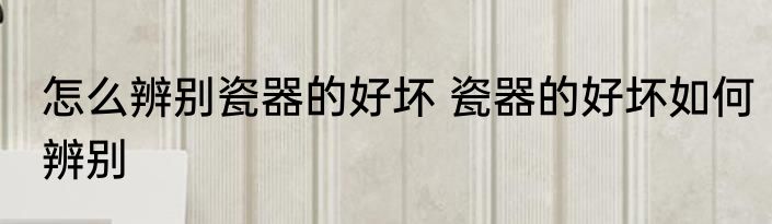 怎么辨别瓷器的好坏 瓷器的好坏如何辨别