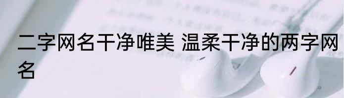 二字网名干净唯美 温柔干净的两字网名