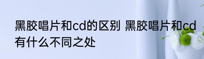黑胶唱片和cd的区别 黑胶唱片和cd有什么不同之处