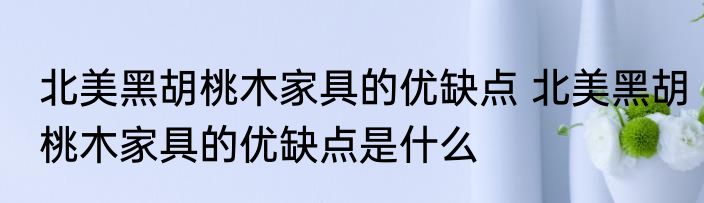 北美黑胡桃木家具的优缺点 北美黑胡桃木家具的优缺点是什么