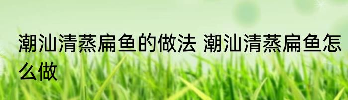 潮汕清蒸扁鱼的做法 潮汕清蒸扁鱼怎么做