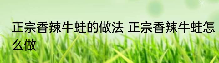 正宗香辣牛蛙的做法 正宗香辣牛蛙怎么做