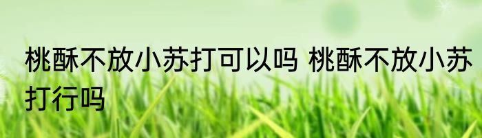 桃酥不放小苏打可以吗 桃酥不放小苏打行吗