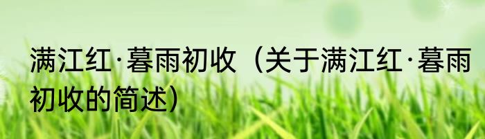 满江红·暮雨初收（关于满江红·暮雨初收的简述）