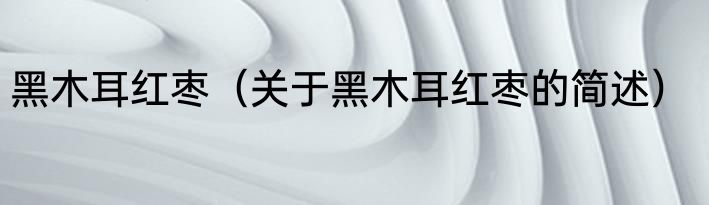 黑木耳红枣（关于黑木耳红枣的简述）