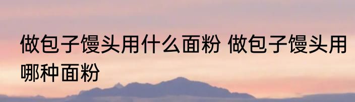 做包子馒头用什么面粉 做包子馒头用哪种面粉