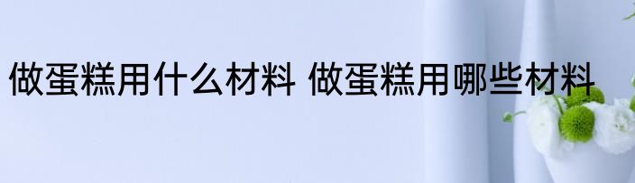 做蛋糕用什么材料 做蛋糕用哪些材料
