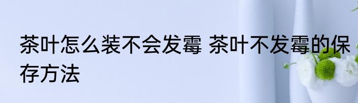 茶叶怎么装不会发霉 茶叶不发霉的保存方法