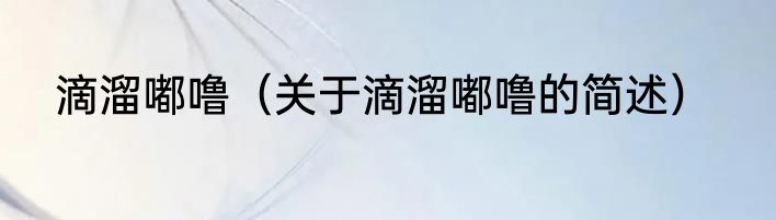 滴溜嘟噜（关于滴溜嘟噜的简述）