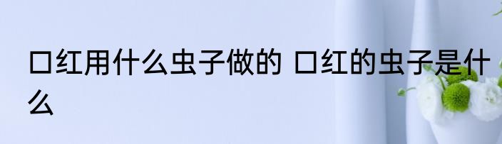 口红用什么虫子做的 口红的虫子是什么