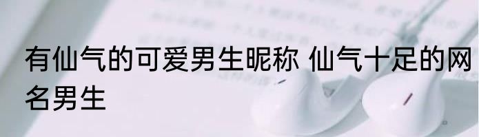 有仙气的可爱男生昵称 仙气十足的网名男生
