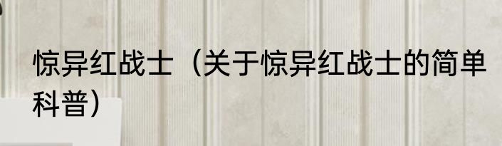 惊异红战士（关于惊异红战士的简单科普）