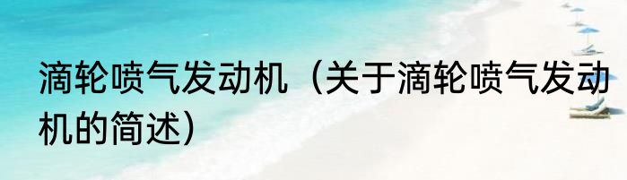 滴轮喷气发动机（关于滴轮喷气发动机的简述）