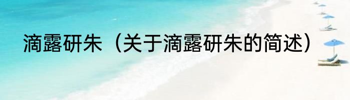 滴露研朱（关于滴露研朱的简述）