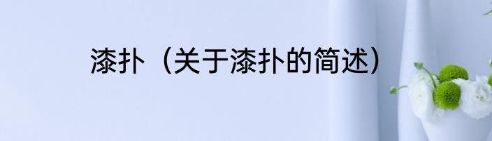 漆扑（关于漆扑的简述）