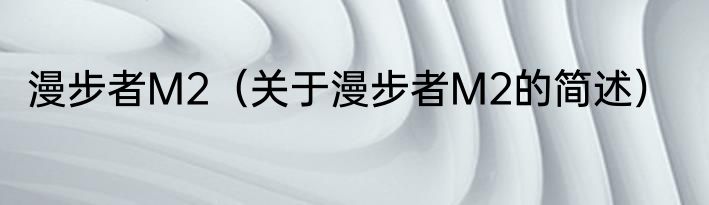 漫步者M2（关于漫步者M2的简述）