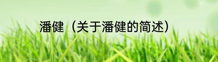 潘健（关于潘健的简述）