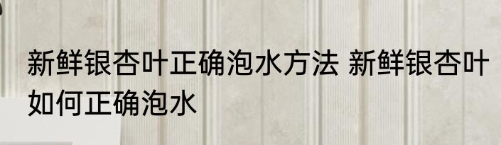 新鲜银杏叶正确泡水方法 新鲜银杏叶如何正确泡水