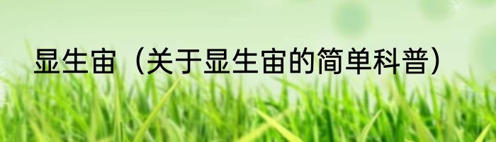 显生宙（关于显生宙的简单科普）