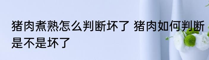 猪肉煮熟怎么判断坏了 猪肉如何判断是不是坏了