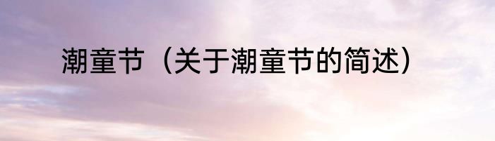 潮童节（关于潮童节的简述）