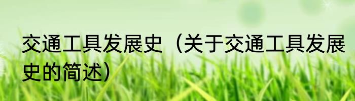 交通工具发展史（关于交通工具发展史的简述）