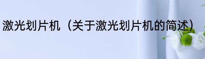 激光划片机（关于激光划片机的简述）