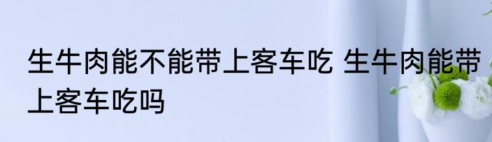 生牛肉能不能带上客车吃 生牛肉能带上客车吃吗