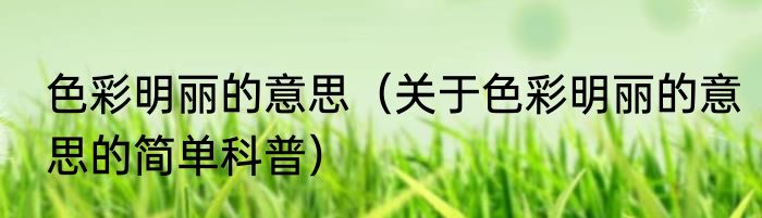色彩明丽的意思（关于色彩明丽的意思的简单科普）
