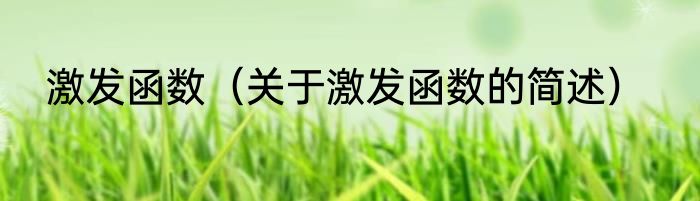 激发函数（关于激发函数的简述）