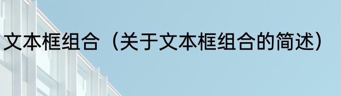 文本框组合（关于文本框组合的简述）