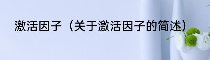激活因子（关于激活因子的简述）