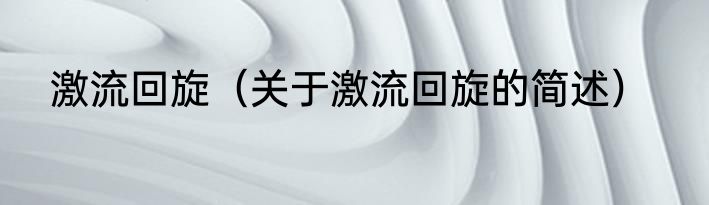激流回旋（关于激流回旋的简述）