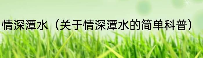 情深潭水（关于情深潭水的简单科普）