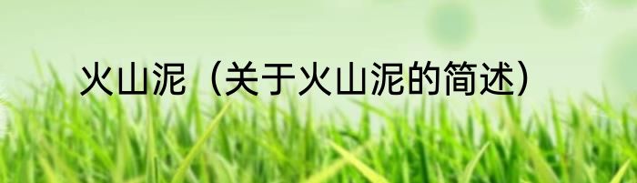 火山泥（关于火山泥的简述）