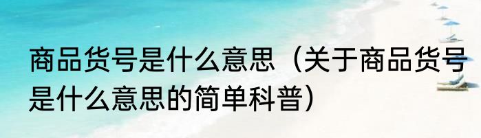 商品货号是什么意思（关于商品货号是什么意思的简单科普）