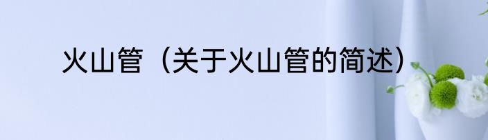 火山管（关于火山管的简述）