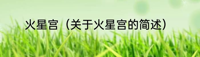 火星宫（关于火星宫的简述）