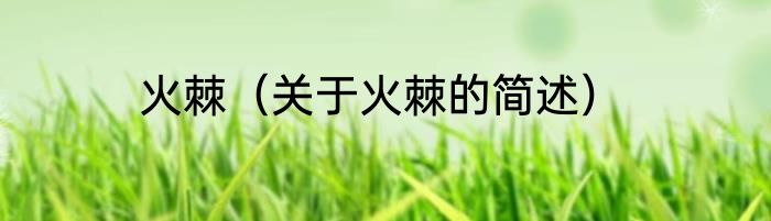 火棘（关于火棘的简述）