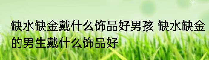 缺水缺金戴什么饰品好男孩 缺水缺金的男生戴什么饰品好