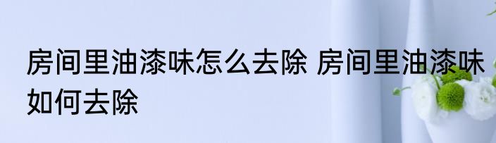 房间里油漆味怎么去除 房间里油漆味如何去除