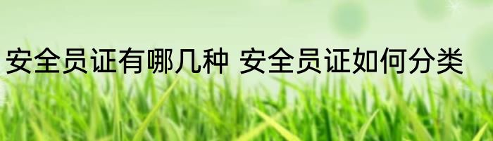 安全员证有哪几种 安全员证如何分类