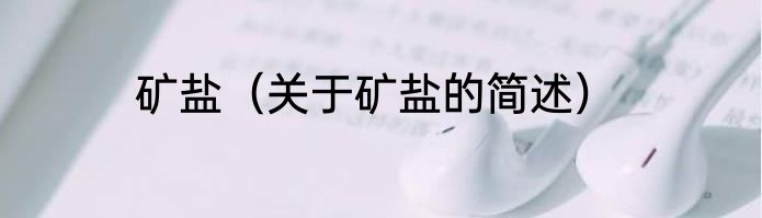 矿盐（关于矿盐的简述）