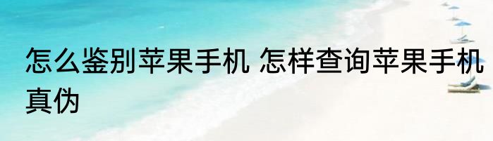 怎么鉴别苹果手机 怎样查询苹果手机真伪